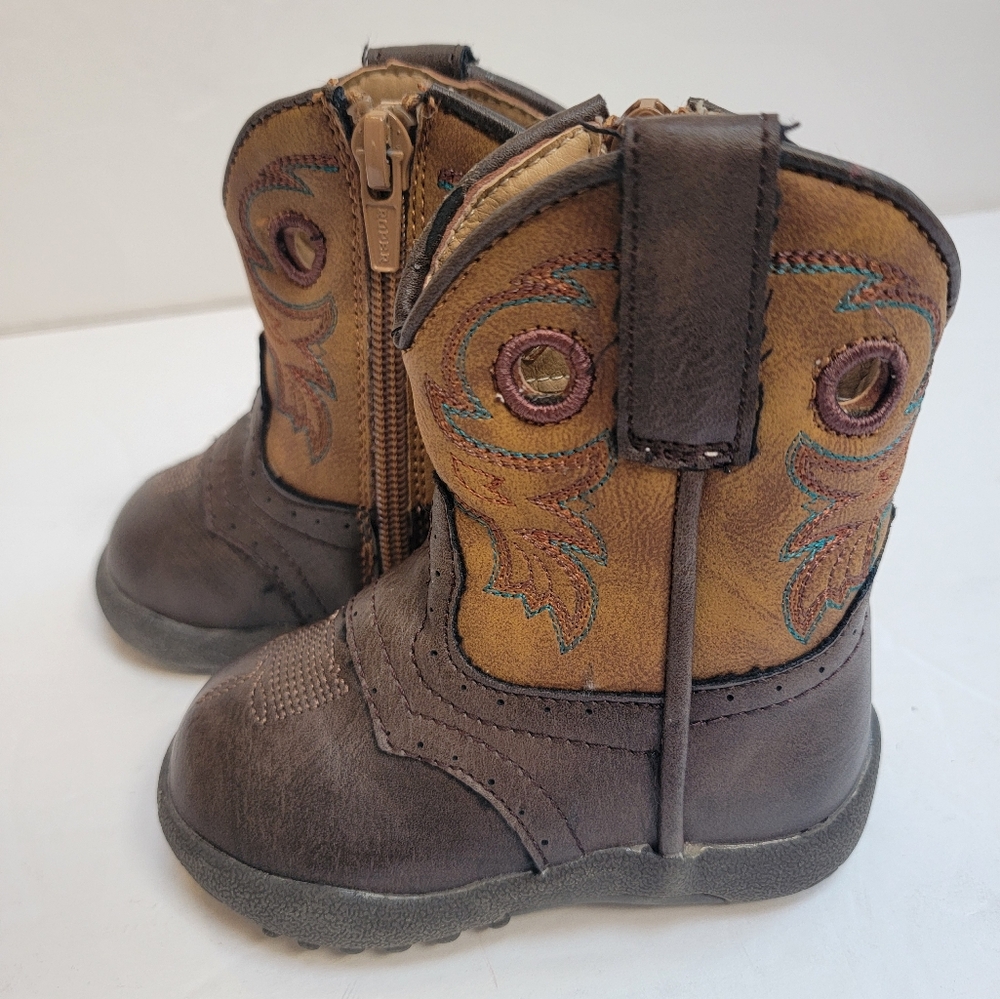 Roper Western Cowbabies Boots Brown and Tan Infant Size 4